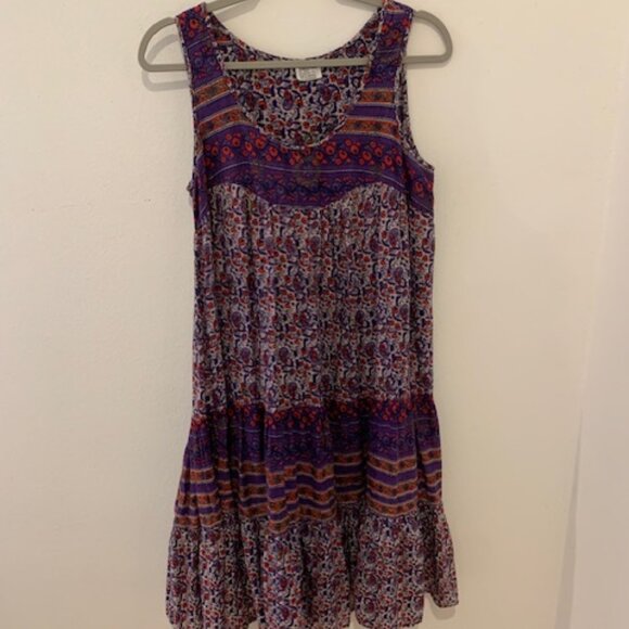Vintage Chambeli purple boho hippie festival dress 100% cotton size large - Picture 1 of 5